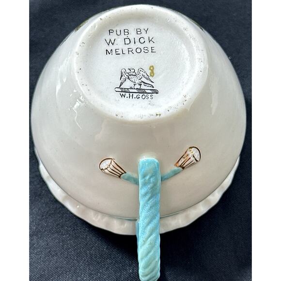 W.H. Goss Crested China Heraldic Watch Weel Arms at Abbotsford Saucer Cup - Picture 6 of 9